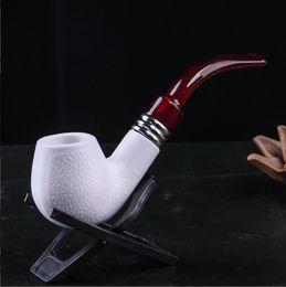 Smoking pipes Handmade old-fashioned domestic sepiolite imitation pipe filter for beginners practicing tobacco pipe resin for men