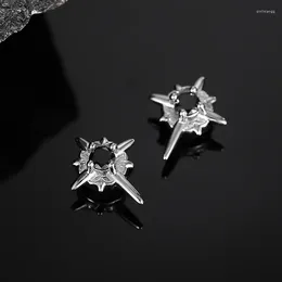 Stud Earrings North Star Magnetic Ear Clip Men's Trendy Unique Hip Hop Style Painless And Non-Piercing Cross