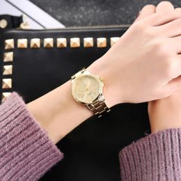 Wristwatches 2024 Modern Minimalist Women Fashion Stainless Steel Band Analogue Quartz Simple Round Wrist Watch High-quality Watches