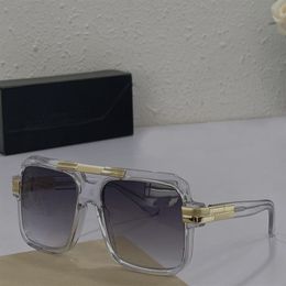 Vintage 663 Square Sunglasses Gold Crystal Frame Grey Gradient Lens occhiali da sole Men Vintage Sun glasses with box296y
