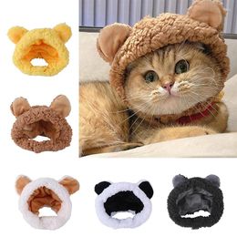 Dog Apparel Cute Bear Shaped Hat Cat Plush Headgear Christmas Pet Comfortable Winter Warm Clothing Accessories Supplies