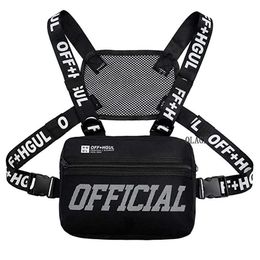 Fashion Streetwear Men Hip-Hop Chest Bag Tactical Two Straps Chest Rig Bags Trendy Style Rectangle Chest Utility Pack G122275N