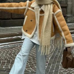 Jaquetas de inverno de couro feminino casaco de pele outwear manga longa topos quente grosso jaqueta feminina couro sintético chaqueta