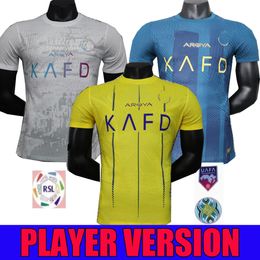 Player version 23 24 Al Nassr FC soccer Jerseys Ronaldo 2023 2024 Home yellow away third CR7 Gonzalo Mane Martinez Talisca women men kids kit Football shiirt Al-Nassr