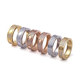 Titanium steel ring lovers Rings Size for Women and Men luxury designer Jewellery NO box197V