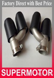 One Pair IN 63MM OUT 89MM H Style AK Matte Carbon Exhausts Pipe Akrapovic Car Pipes Tail Tip3107126