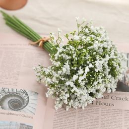 Decorative Flowers Wreaths 36Pcs Babysbreath Artificial Flowers White Bouquet Plastic Gypsophila For Party DIY Arrange Fake Plant Wedding 231207