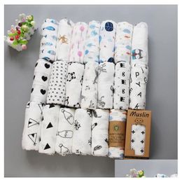 Towels Robes 2 Layers Of Gauze Bath Double Layer Newborn Baby Ddling Towel Wrapper Muslin Air Conditioning Blanket Drop Delivery Kids Dhyhr