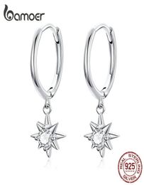 Dangle Earrings with Charm Genuine 925 Sterling Silver Bright Stars Earings for Women Fashion Jewellery SCE759 2105128149713