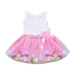 Sukienki dziewczynki tutu sukienki dla dziewczynki ubrania bowknot płatki tiulowe sukienki dla dzieci dziewczyny kwiat sukni maluch niemowlęce stroje L231211
