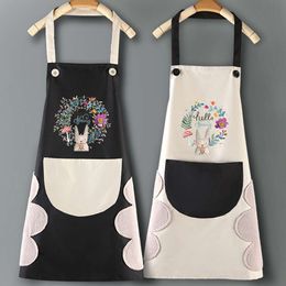 New Waterproof Ctue Rabbit Apron Kitchen Aprons for Women Men Cooking Female Adult Waist Thin Breathable Male Work