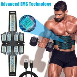 Core Abdominal Trainers EMS Electronic Muscle Training Belt Abdominal Muscle Stimulator Toner Body Slimming Belt Home Gym Fitness Equipment Women Men 231211