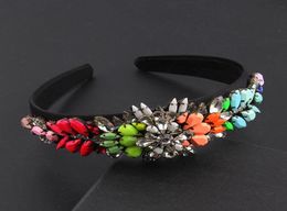 Shourouk Colourful Luxury Rhinestone Crystal Headband Vintage Headpiece Prom Party Wedding Ladies 938 Hair Clips Barrettes8232356