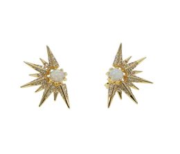 Fashion women north star big earring with opal stone paved wedding earring jewelry2216470