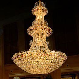 Gold Crystal Chandeliers LED Lamp Modern Crystal Chandelier Lights Fixture el Club Home Indoor Lighting Hanging Lamps AC90V-260227z