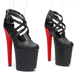 Dress Shoes LAIJIANJINXIA 20CM/8inches PU Upper Fashion Sexy Exotic High Heel Platform Party Women Sandals Pole Dance 215