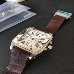 Top Quality man watch Casual watches for Male automatic movement stainless steel 40mm watchcase leather strap wristwatch 064-2256O