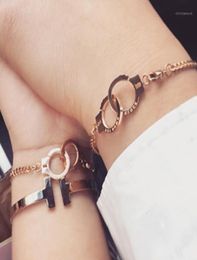 bracelets men stainless steel silver couple bracelet chain on hand charm gold Men039s bracelets Jewelry fashion male accessorie8801745