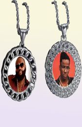 custom po necklace iced out picture pendant luxury designer bling diamond pendants family dog cat pictures necklaces Jewellery lo5469214