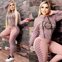 NEW Women's Tracksuits Luxury brand Casual sports Suit 2 Piece Set designer Tracksuits J2939