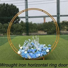 Party Decoration Wedding Props Wrought Iron Circle Background Flower Stand Ring Double Rod252y