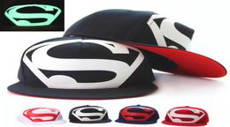Luminous fluorescent cap superman039s hat Hip hop in the hiphop cap flat summer hat baseball cap20575093365288