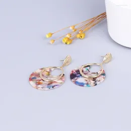 Dangle Earrings Metal Round Acrylic Bohemian Ladies Simple Fashion Jewelry Korean Version Of The Retro Statement Geometric