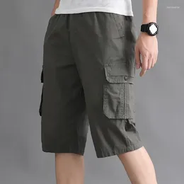 Men's Shorts 2023 Summer Solid Color Casual Work Loose Cargo Multi-pocket Outdoor Sweatpants Fashion Vintage Tooling Pants