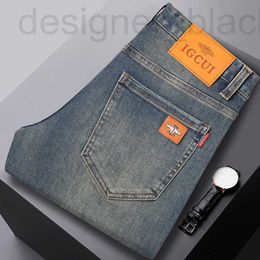 Men's Jeans designer jeans Autumn and Winter New European High end for Elastic Slim Fit Small Straight Sleeve Simple Versatile Casual Pants ZYE4