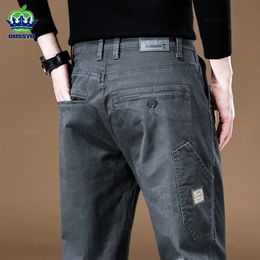 Men's Pants OUSSYU Brand Clothing Men's Cargo Pants 97%Cotton Solid Color Work Wear Casual Pant Wide Korean Jogger Trousers Male 231208