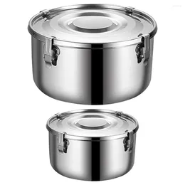 Dinnerware 2 Pcs Stainless Steel Lunch Box Foods Picnic Items Camping Cutlery Outdoor Travelling Supply Container Holder Stuff Utensils