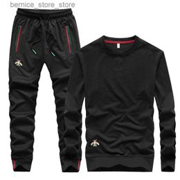 Men's Tracksuits Autumn Embroidered Fashion Pant O-neck Long Sleeved Casual Suit Tracksuit Men Track Two Piece Streetwear Clothes Sweat Q231211