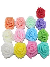 Whole 6cm head Multicolor handmade 5 layer thicken pe foam rose flower headartificial rose flowers50pcslot4704386