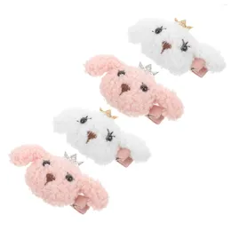 Dog Apparel 4pcs Pet Small Hairpins Dogs Hair Accessories Cloth Clips Puppy Decor