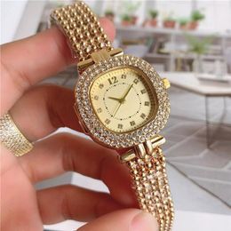 Brand Watches Women Girl crystal Square style Steel Band Quartz wrist Watch BUR02284g