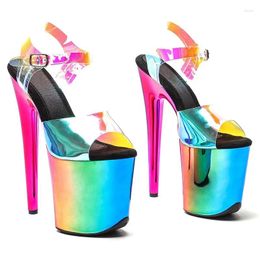 Dress Shoes LAIJIANJINXIA 20CM/8inches PU Upper Fashion Sexy Exotic High Heel Platform Party Women Sandals Pole Dance 282