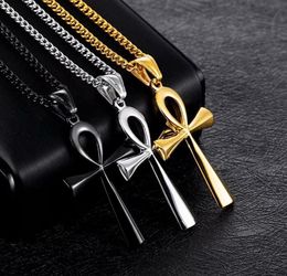 Chains Simple Classic Fashion Egyptian Ankh Life Symbol Antique Silver Colour Pendant Short Long Chain Necklaces Jewellery For Women6203238