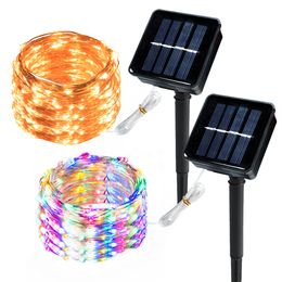 Outdoor Solar String Lights LED Solar Lights Powered Christmas Decorative Fairy Lights With 8 Modes Waterproof Light for Outdoor Yard Party Decorations