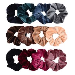 Hair Rubber Bands Fashion Women Girls Velvet Hair Scrunchies Solid Colour Stretch Elastic Hair Ties Classic Elegant Rubber Band Ponytail Ties Rope 231208