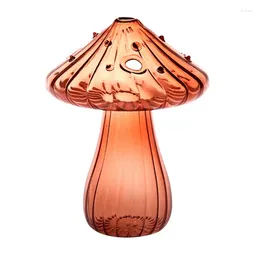 Vases Decorative Mushroom Vase Delicate Flower Unique Brown Glass For Home/Office Decorations