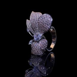 Garanzie Zhuang Sheng dreams of butterfly Personalized Versatile High Luxury Fashion White Butterfly Open Ring 231215