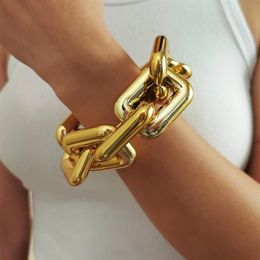 Charm Bracelets IngeSight Z Punk Hyperbole Plastic On Hand Chunky Thick Big Wrist Chain Couple Bangles For Women Men Jewelry198e