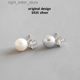 Stud European Hot Selling Freshwater Pearl Earrings Women's S925 Sterling Silver Round Studs Fashion Luxury Jewellery Gifts YQ231211