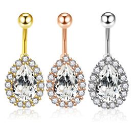 14G Stainless Steel Belly Button Rings for Women Girls Navel Rings CZ Body Piercing201G