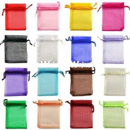 100pcs Organza Gift Bags Wedding Party Favour Organza Xmas Jewellery Pouches Gift Candy Bags 7x9cm 9x12cm 10x15cm 13x18cm261C