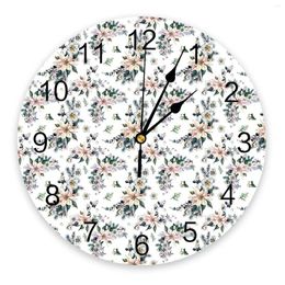 Wall Clocks Christmas Flower Plant Round Clock Modern Design Kitchen Hanging Watch Home Decor Silent