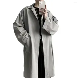 Men's Trench Coats Men Polyester Coat Stylish Lapel For Breathable Wrinkle-resistant Spring Autumn Jacket