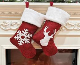 Christmas Stockings Decor Christmas Trees Ornament Party Decorations Santa Snow Elk Design Stocking Candy Socks Bags Xmas Gifts Ba2485141