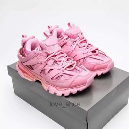 3.0 Casual Shoes Luxury Designer Brand Track 3 Men Women Pink White Black Sneakersgomma Leather Trainer Nylon Printed Platform EA47