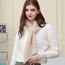 Scarves Fur Scarf Women's Winter Mink Woven Hand Knitted For Lady Fashion Real Neckerchief Natural